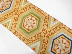 アンティーク　亀甲に菊模様織り出し袋帯（着用可）